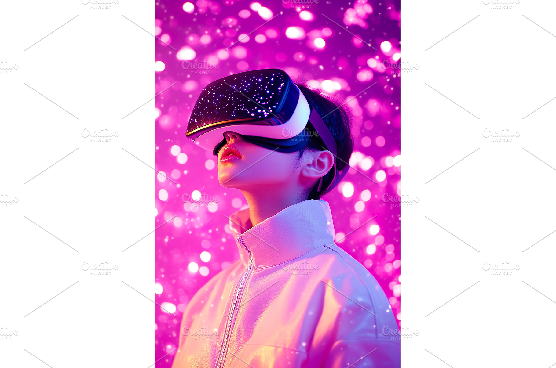 Asian Woman Immersed in Virtual, a Technology Photo by Lermont51