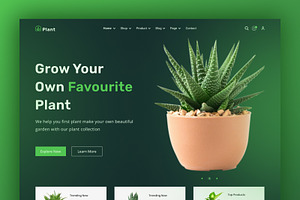 Plant shop Website Header Design, a Landing Page Template by salahuddinuix