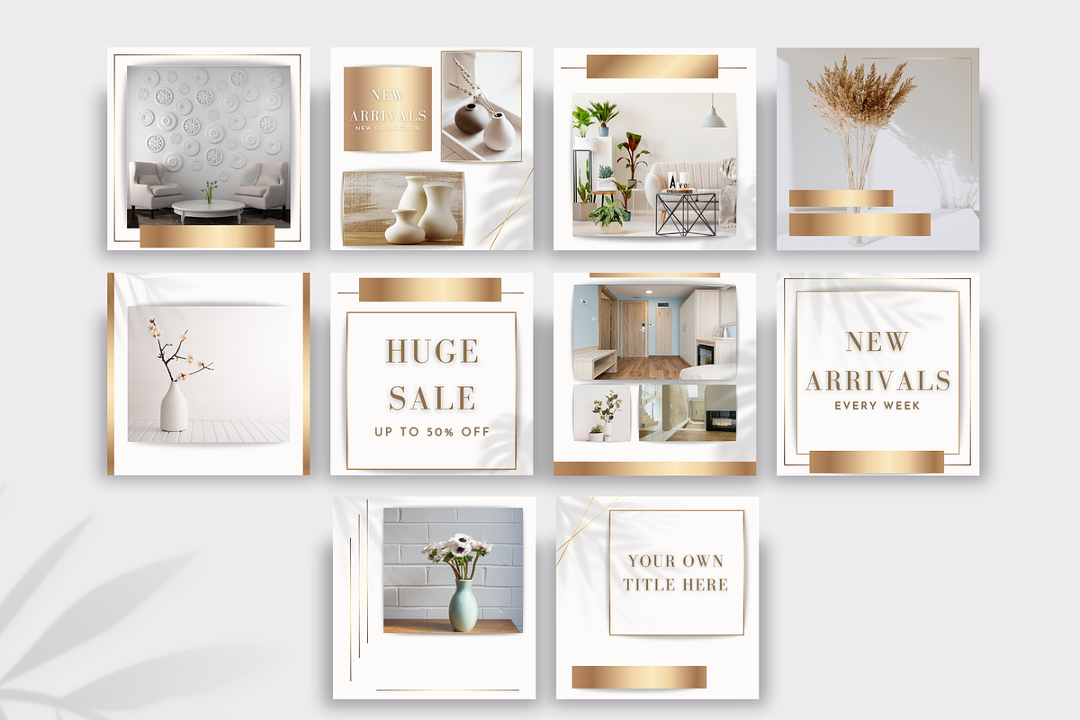 White and Gold Instagram Templates, a Social Media Template by Innova Studio (Photo 5 of 9)