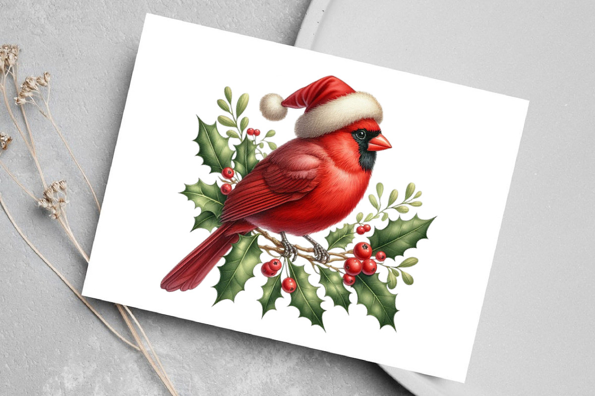 Watercolor Red Cardinal Christmas, an Illustration by Canvas Craft (Photo 6 of 7)