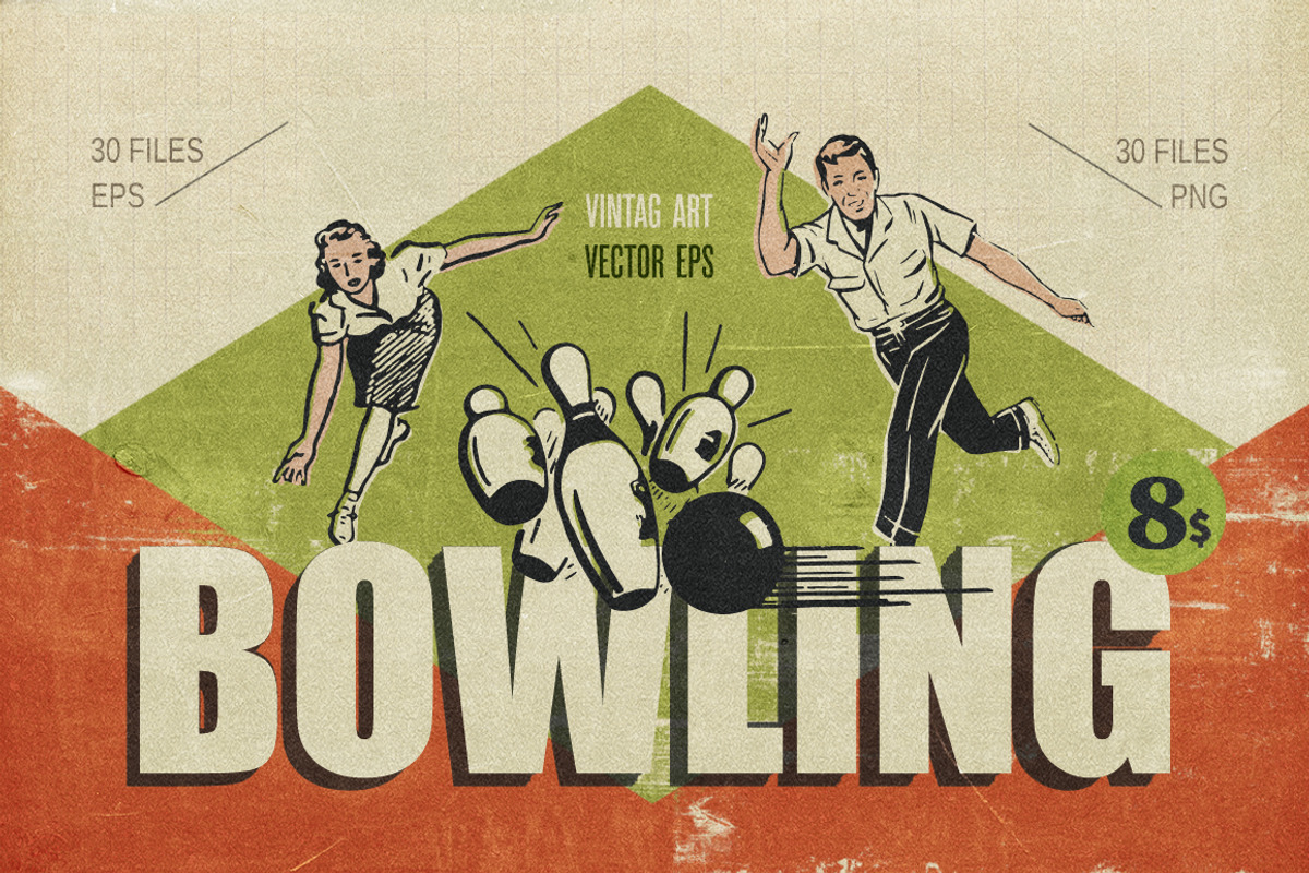 Retro Bowling, an Illustration by Retro Machine (Photo 1 of 6)