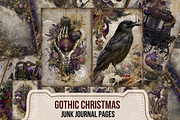 Grunge Gothic Christmas Junk Journal, a Seasonal Illustration by Print Haven Mochi Vintage (Thumbnail 1 of 11)