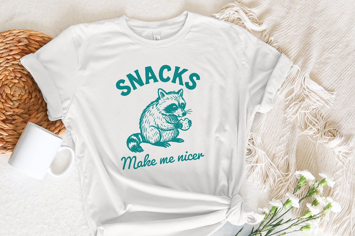 Snacks Make Me Nicer PNG, Raccoon, an Illustration by SharpMarketplace (Photo 7 of 9)