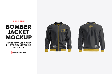 Bomber Jacket Mockup, an Apparel Mockup by UnicDesign