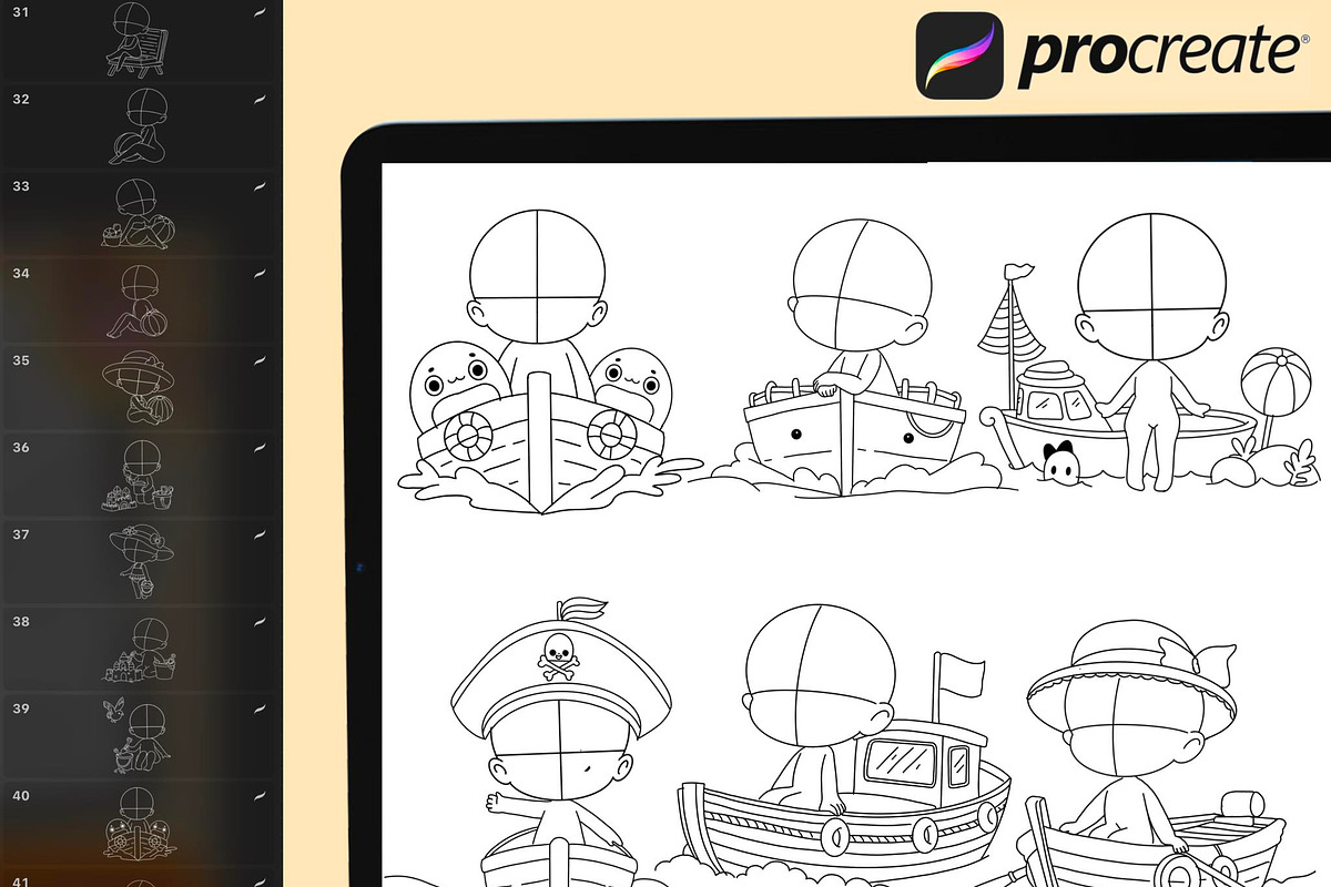 175 Procreate Chibi Summer Stamp, a Brush Add-On by DrawingStoryShop (Photo 4 of 10)