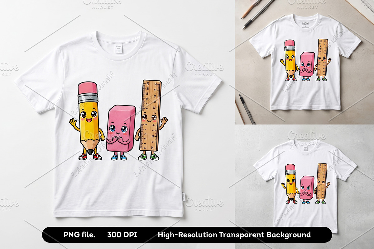 School Supplies Cartoon PNG Tshirt, an Education Illustration by zahidhossainalif (Photo 1 of 4)
