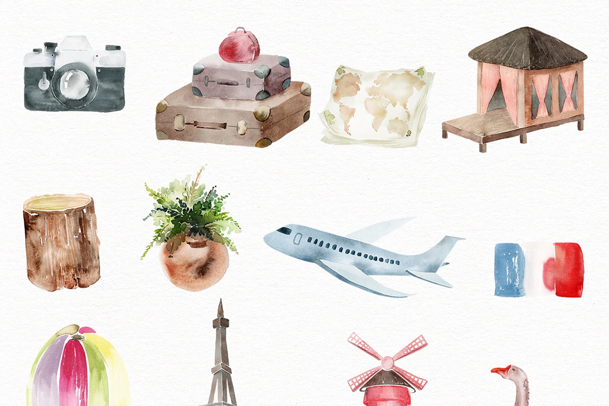 Italian Summer Watercolor Bundle, an Illustration by Karma (Photo 4 of 37)