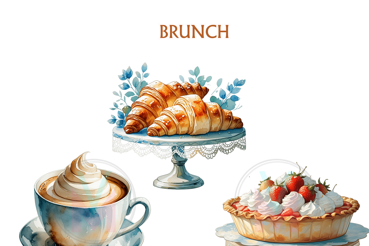 Watercolor Brunch Clipart blueberry, a Food Illustration by VM PARTYS  BY TAIRUMA (Photo 5 of 10)
