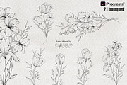 FineLine Floral Stamps for Procreate, a Brush Add-On by CaraulanStore (Thumbnail 6 of 9)