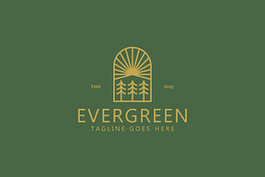 Evergreen Logo Emblem Pine Tree, a Branding & Logo Template by Signatoro