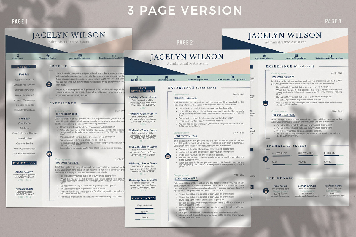 Creative Resume Example, CV Cover L., a Resume Template by HIRED Design Studio (Photo 4 of 19)