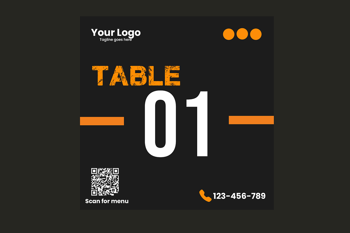 Restaurant Table Sticker & QR Menu, a Stationery Template by microtasker (Photo 1 of 3)
