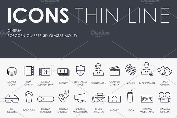 Cinema Thinline Icons