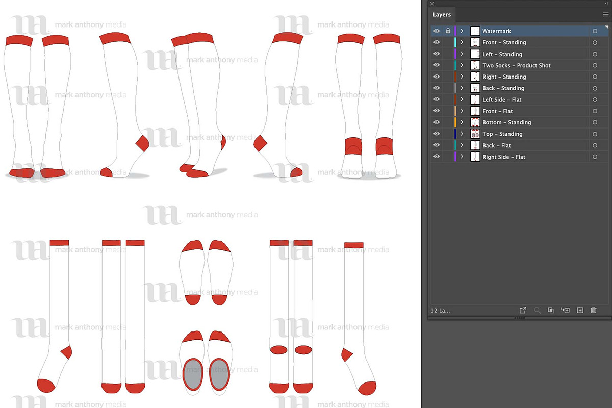 Knee High Socks - Template Mockup, an Apparel Mockup by Mark Anthony Media (Photo 4 of 4)