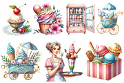 Coquette Ice Cream Shop Clipart, an Illustration by Pixels.Craft (Thumbnail 7 of 9)
