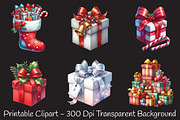 Christmas Presents & Wrapping Clipar, an Illustration by RobertsArt (Thumbnail 4 of 7)
