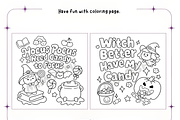 Halloween Quote Coloring Pages, a Seasonal Illustration by Coco Bloom (Thumbnail 3 of 4)