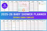 2025-26 Baby Shower Planner Canva, a Stationery Template by Designmela01 (Thumbnail 1 of 8)