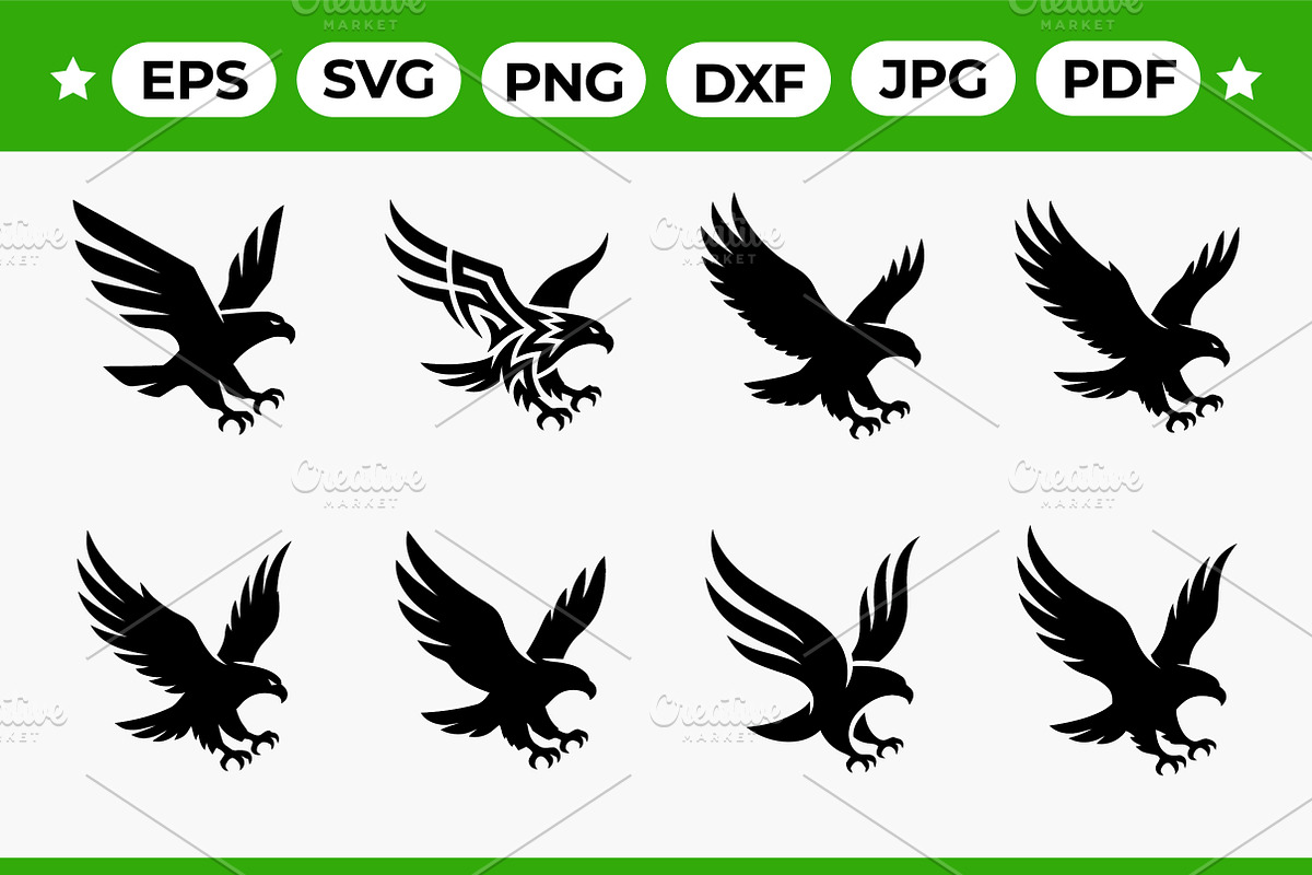 Eagle Flying Attack Silhouette, an Object Graphic by Artonix (Photo 1 of 3)