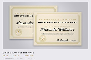 Gold Ornate Certificate Template, a Stationery Template by DesignerCandies