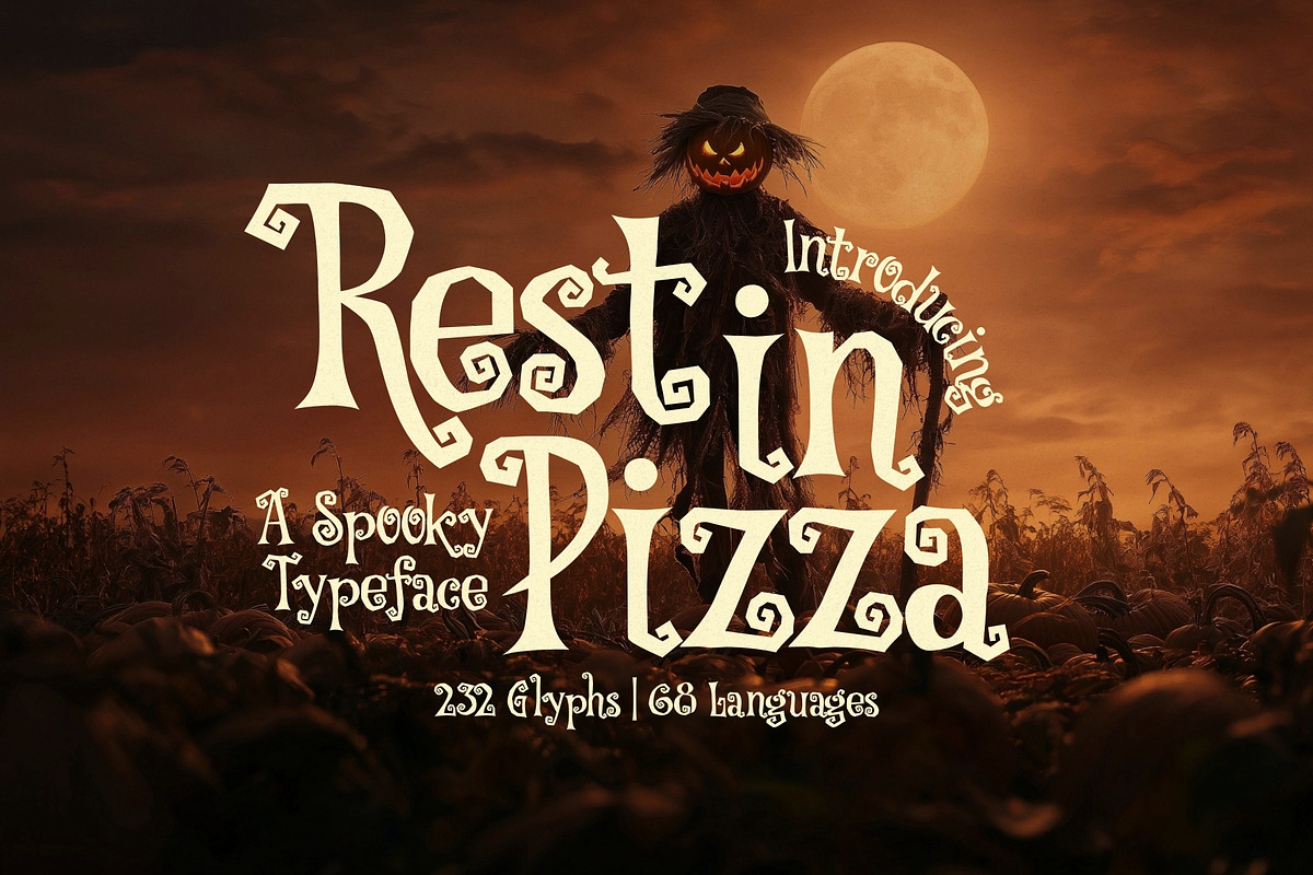 Rest in Pizza - Spooky Typeface, a Serif Font by HipFonts (Photo 1 of 9)