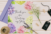 Watercolor Hydrangea Clip Art Set, an Illustration by Tati Bordiu (Thumbnail 5 of 5)