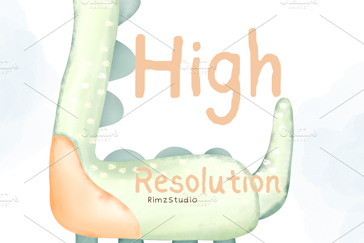 Watercolor Dinosaurs Clipart PNG, an Animal Illustration by RimzStudio (Photo 2 of 3)