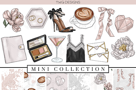 Girly Glam Aesthetic Clip Art Bundle
