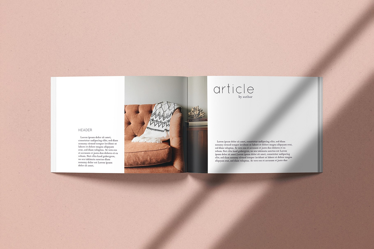 A4 Landscape Magazine Mock-Ups, a Books & Magazine Mockup by Momogi