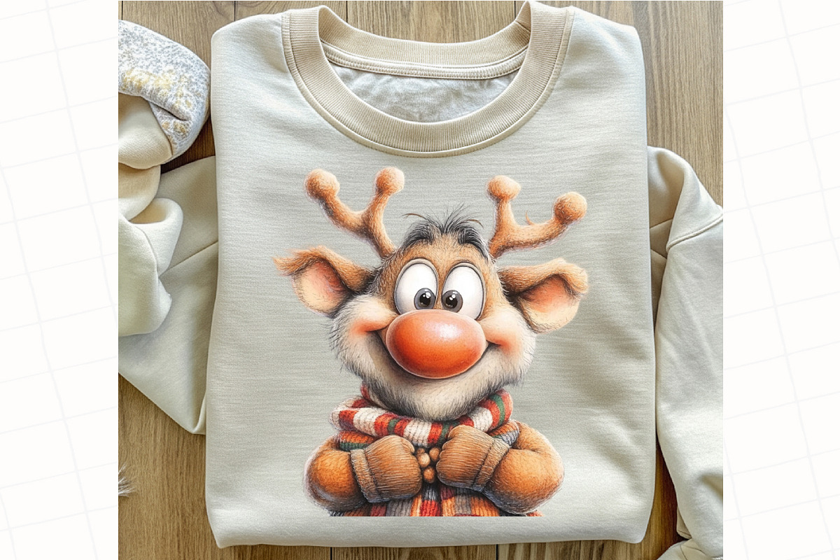 Quirky Christmas Reindeer Clipart, an Illustration by OK Design (Photo 5 of 7)