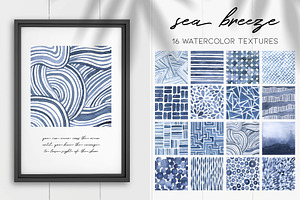 sea breeze indigo watercolor texture, a Texture Illustration by beehouse studio