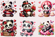 Valentine Cute Panda Clipart Bundle, a Seasonal Illustration by Craft Nest (Thumbnail 2 of 5)