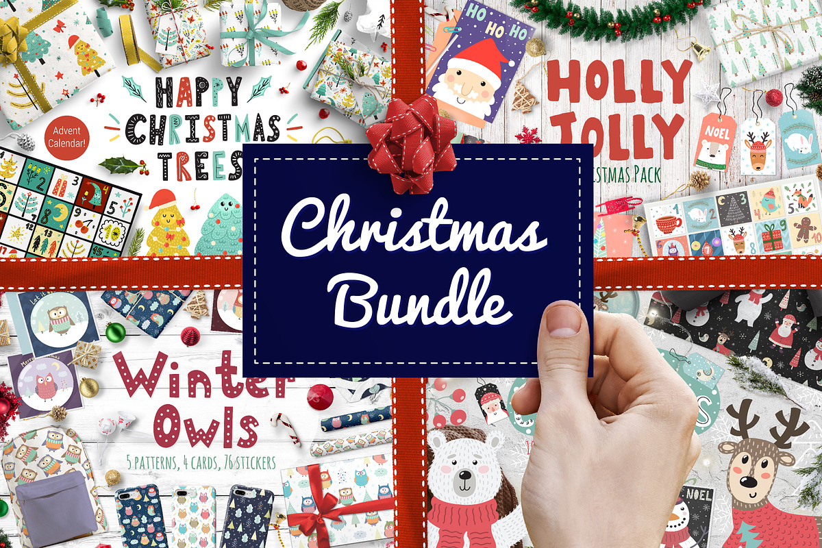 Christmas Bundle: 4 in 1, an Animal Illustration by Gulnara Sabirova (Photo 1 of 18)