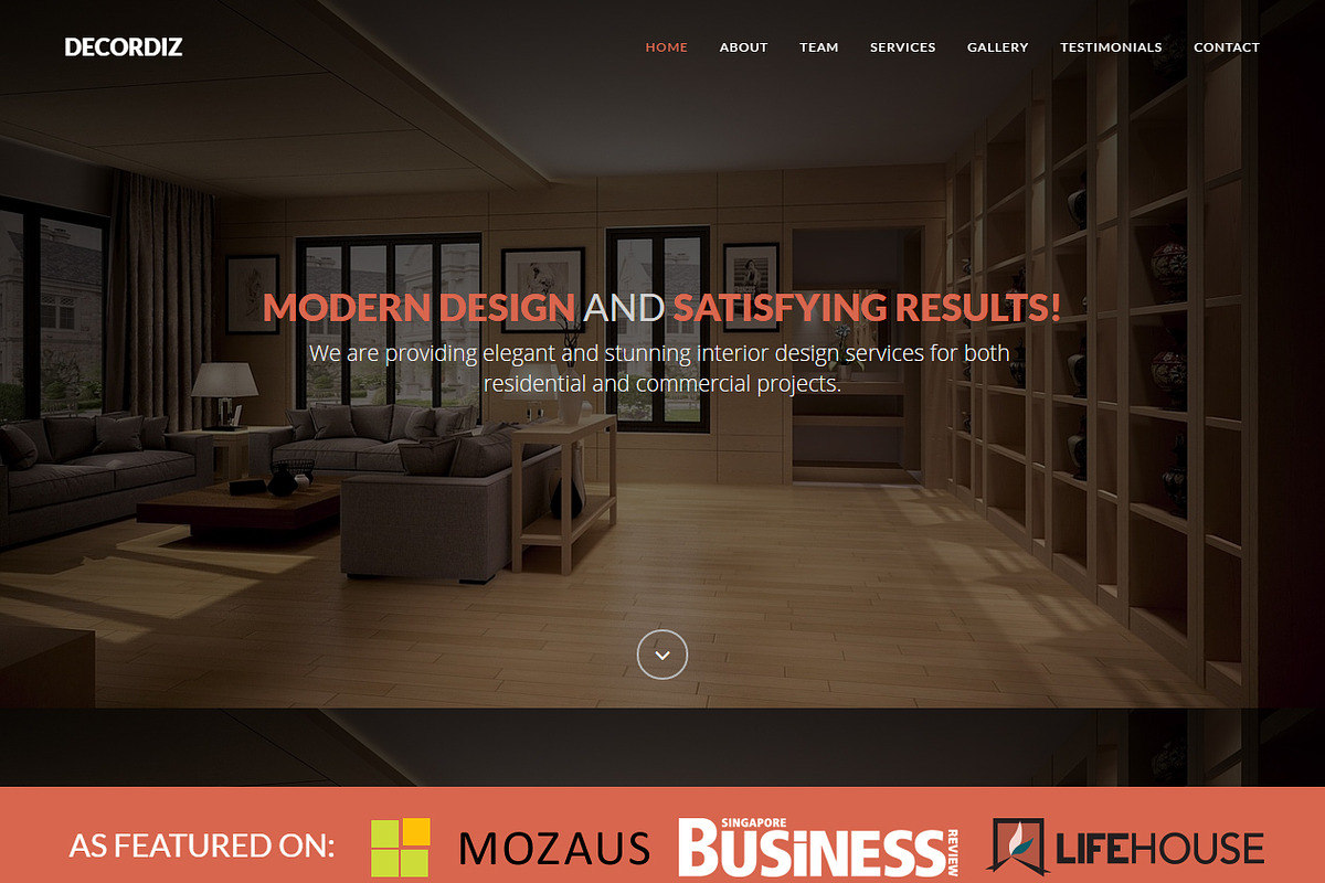 Decordiz - Interior Design Template, a Bootstrap Template by DotThemes (Photo 2 of 6)