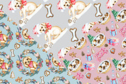 Christmas dogs paper, Cute puppies, a Pattern Graphic by SimpleWishesArt (Thumbnail 2 of 4)