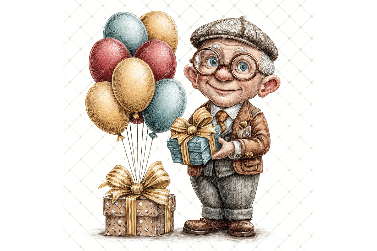 Man's Birthday Clipart JPG, a Person Illustration by Memories By Lea (Photo 14 of 20)