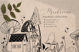 Mushrooms mystical collection