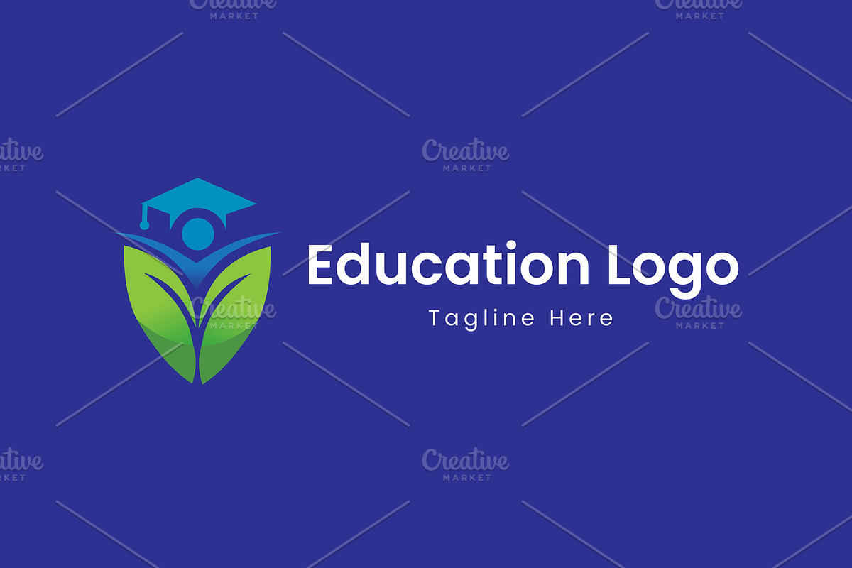 Education Growth Student Leaf Logo preview 2