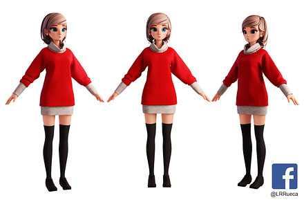 3D Stylized Girl_SG2FC, a Characters & Person 3D Model by LomellRueca