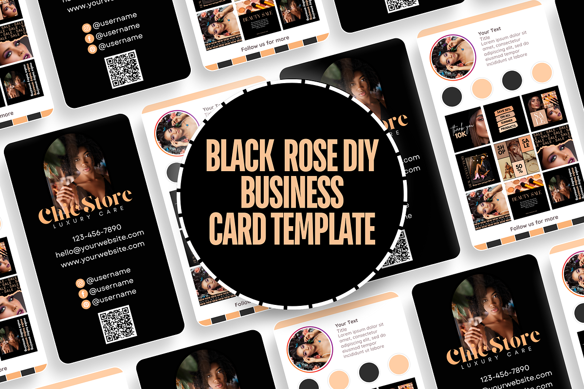 Black Business Card - Logo Included, a Business Card Template by SunshineStudioBoutique (Photo 2 of 9)