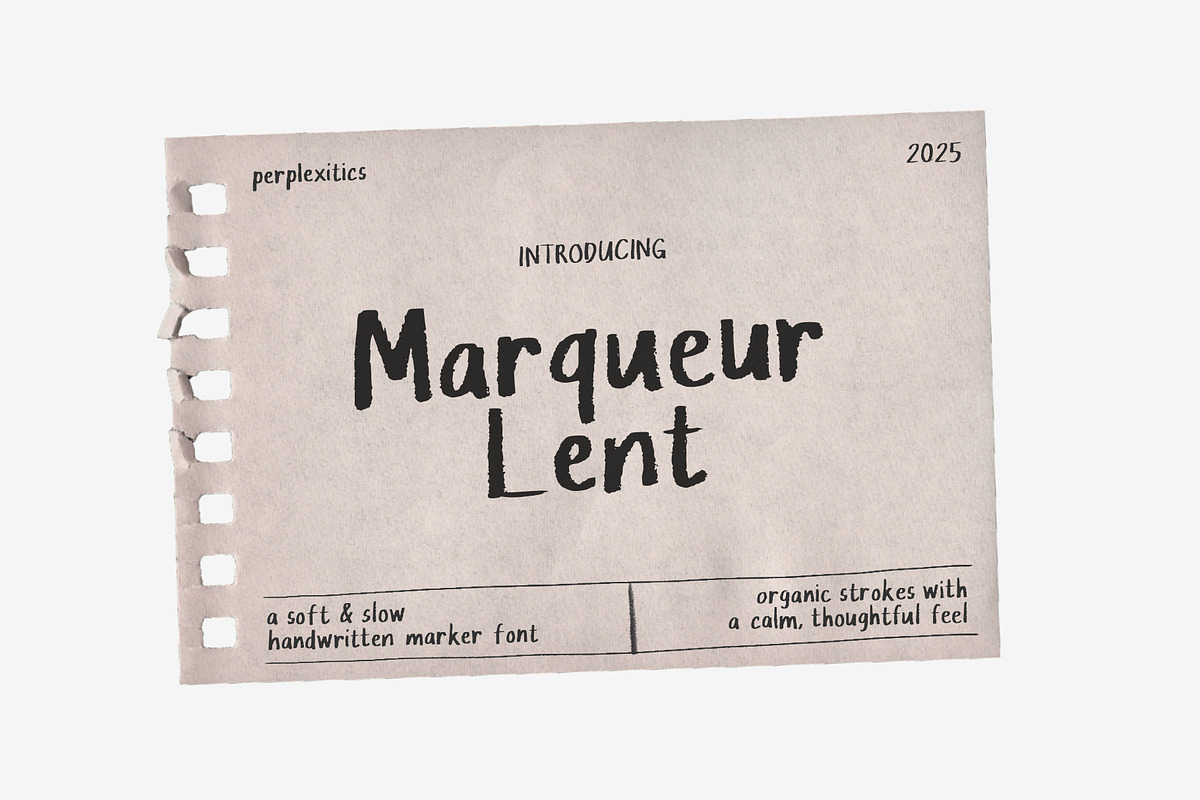 Marqueur Lent Soft Marker Font, a Handwritten Font by Perplexitics (Photo 1 of 10)