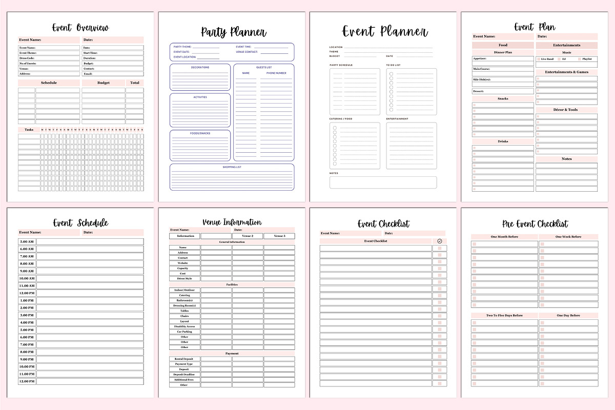 2024-25 Event & Party Planner, a Stationery Template by Shumaya (Photo 6 of 9)