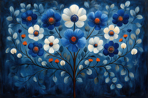 Vibrant floral composition featuring, a Photo by Tanuart