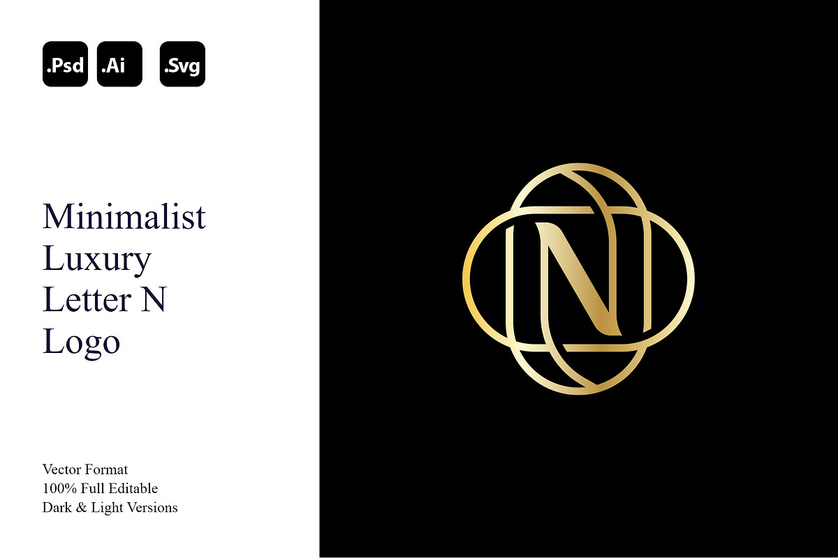 Minimalist Luxury Letter N Logo, a Branding & Logo Template by Luxury Logos (Photo 1 of 4)