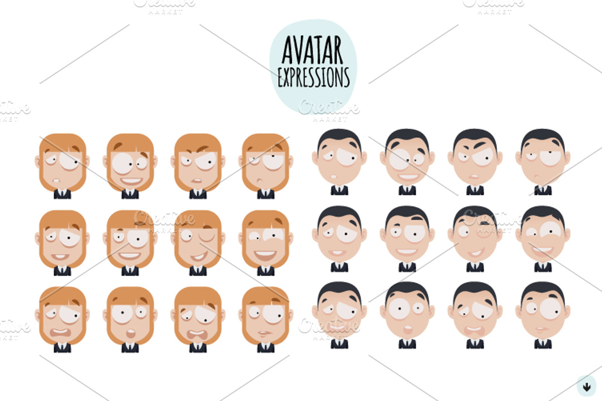 3 Avatar (12 different expressions), a Work Illustration by Beatriz Gascón (Photo 1 of 3)