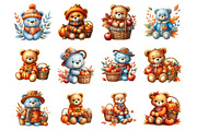 Autumn Fall Teddy Bear, an Illustration by Design Market (Thumbnail 3 of 3)