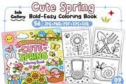 Cute Spring Coloring Pages, an Illustration by Ink Gallery (Thumbnail 1 of 3)