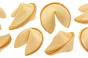 Fortune cookies isolated on white, a Photo by Max Lashcheuski