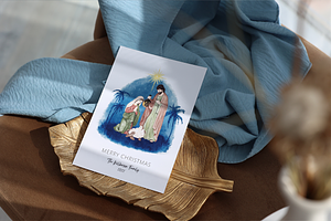 Christmas Card Nativity Scene Religi