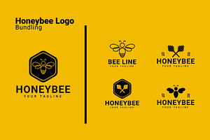 Minimalist Honeybee Logo Bundle, a Branding & Logo Template by Dyn Studio